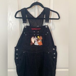 VTG 90’s Warner Bros Looney Tunes Corduroy Bib Overalls XL